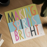 Bright Christmas Wishes I by Laura Marshall. Shown as a detailed flat fine art print, highlighting archival giclee quality. Available as an archival giclee rolled canvas, fine art paper, or poster print. SKU 65937a.