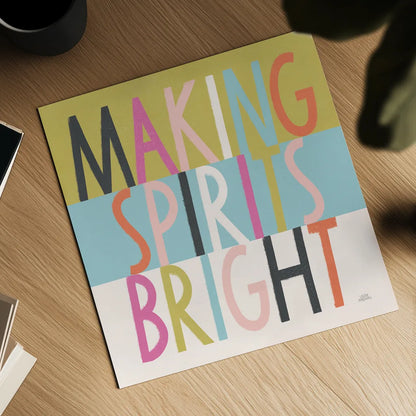 Bright Christmas Wishes I by Laura Marshall. Shown as a detailed flat fine art print, highlighting archival giclee quality. Available as an archival giclee rolled canvas, fine art paper, or poster print. SKU 65937a.