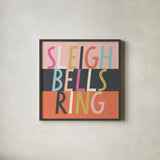 Bright Christmas Wishes II by Laura Marshall. Shown in a sleek black glass frame for a contemporary gallery look. Available as an archival giclee rolled canvas, fine art paper, or poster print. SKU 65938a.