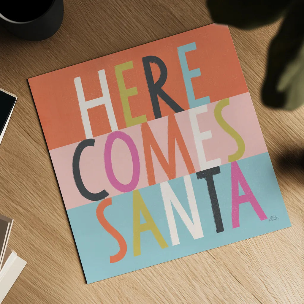 Bright Christmas Wishes III by Laura Marshall. Shown as a detailed flat fine art print, highlighting archival giclee quality. Available as an archival giclee rolled canvas, fine art paper, or poster print. SKU 65939a.