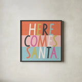 Bright Christmas Wishes III by Laura Marshall. Shown in a sleek black glass frame for a contemporary gallery look. Available as an archival giclee rolled canvas, fine art paper, or poster print. SKU 65939a.