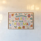 Bright Tidings I by Laura Marshall. shown as a paper print in a natural frame. Available as a archival giclee rolled canvas, fine art paper, or poster print. SKU 101738i.