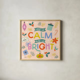 Bright Tidings II by Laura Marshall. Shown in a natural wood glass frame for a timeless modern aesthetic. Available as an archival giclee rolled canvas, fine art paper, or poster print. SKU 101739a.