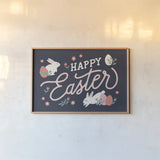 Bunny Kisses I by Laura Marshall. shown as a paper print in a natural frame. Available as a archival giclee rolled canvas, fine art paper, or poster print. SKU 72164i.