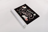 Bunny Kisses I Black by Laura Marshall. shown as a rolled paper print. Available as archival giclee rolled canvas, fine art paper, or poster print. SKU 81702i.