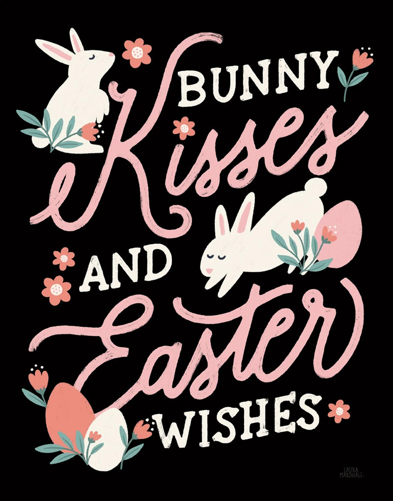 Bunny Kisses II Black by Laura Marshall