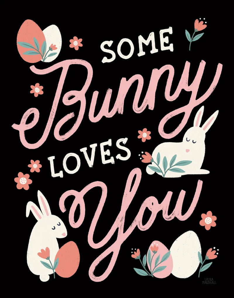 Bunny Kisses III Black by Laura Marshall