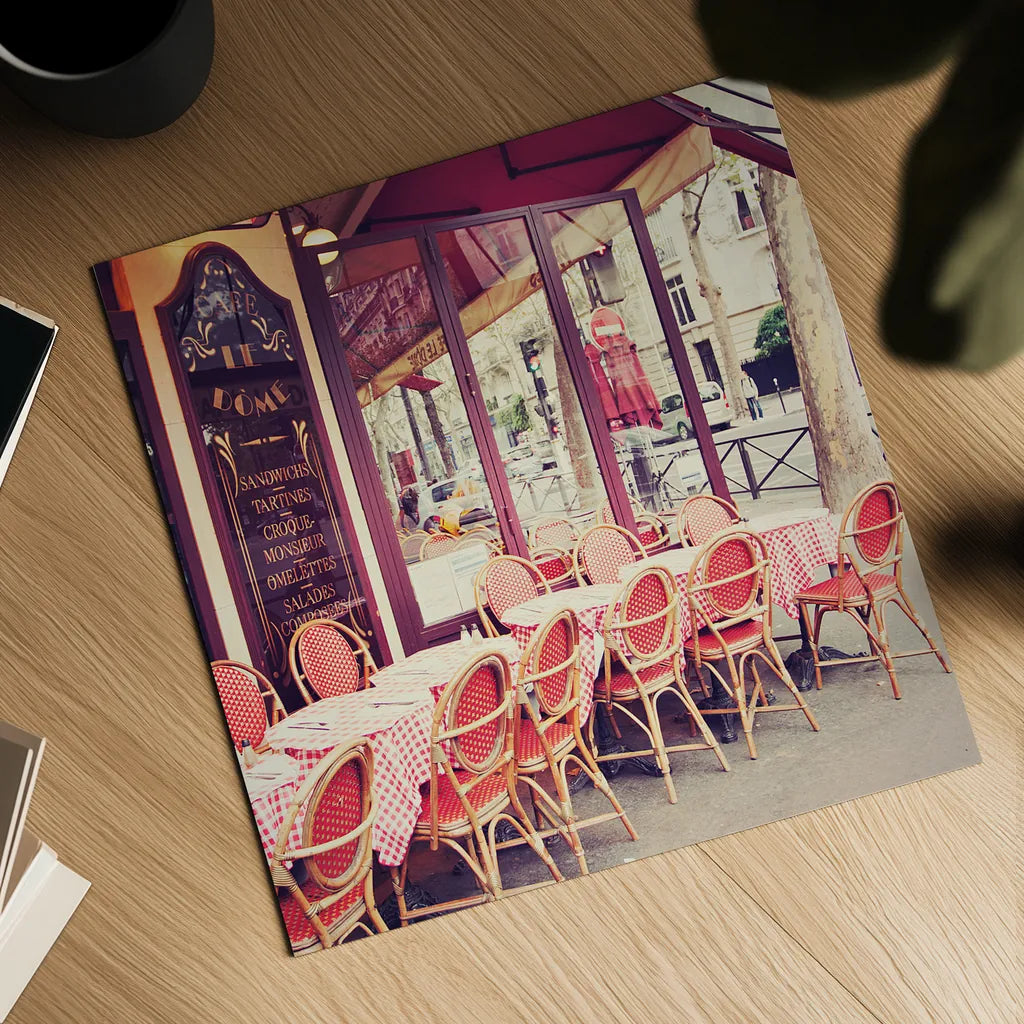 CafÃ© le DÃ´me by Laura Marshall. Shown as a detailed flat fine art print, highlighting archival giclee quality. Available as an archival giclee rolled canvas, fine art paper, or poster print. SKU 21919a.