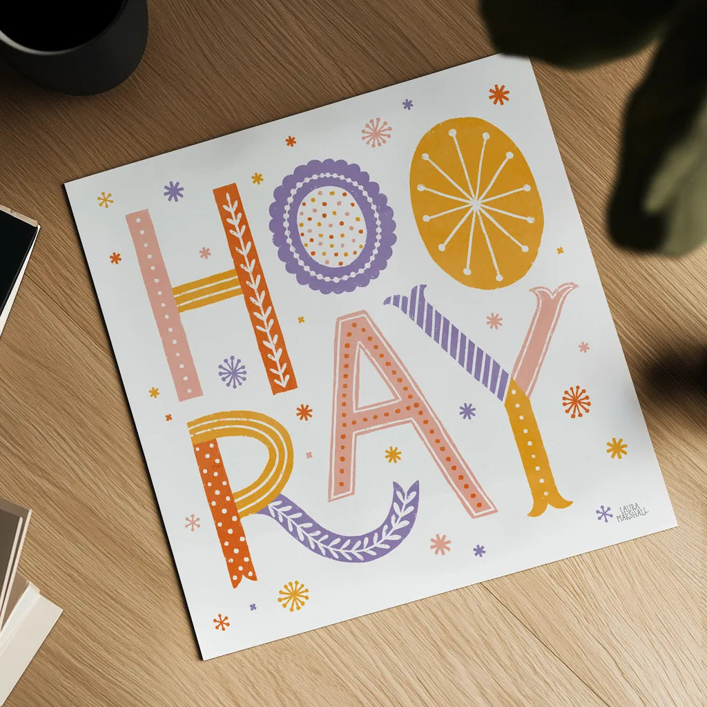 Celebrations I by Laura Marshall. Shown as a detailed flat fine art print, highlighting archival giclee quality. Available as an archival giclee rolled canvas, fine art paper, or poster print. SKU 85347a.