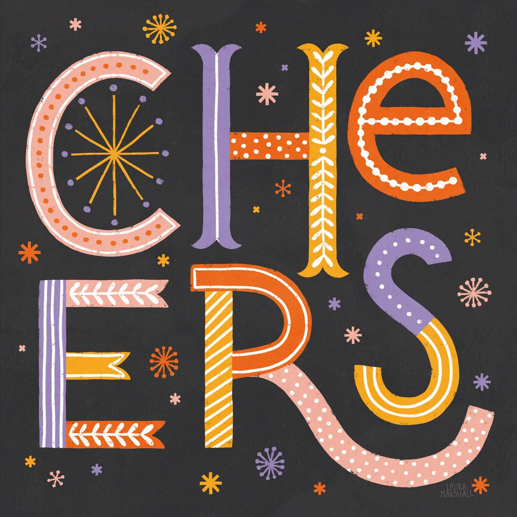 Celebrations II Dark by Laura Marshall. SKU 85354a. Archival Giclee Fine art print for wall decor.