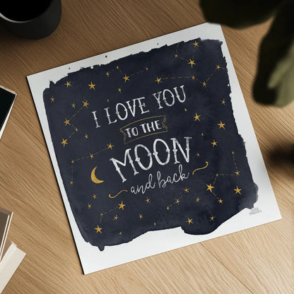 Celestial Love I Sq by Laura Marshall. Shown as a detailed flat fine art print, highlighting archival giclee quality. Available as an archival giclee rolled canvas, fine art paper, or poster print. SKU 55619a.