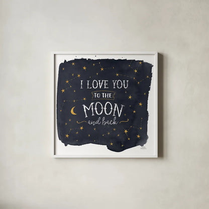 Celestial Love I Sq by Laura Marshall. Shown in a crisp white glass frame for a clean and minimalist style. Available as an archival giclee rolled canvas, fine art paper, or poster print. SKU 55619a.