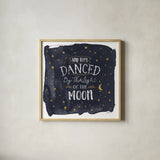 Celestial Love II Sq by Laura Marshall. Shown in a natural wood glass frame for a timeless modern aesthetic. Available as an archival giclee rolled canvas, fine art paper, or poster print. SKU 55620a.