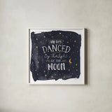 Celestial Love II Sq by Laura Marshall. Shown in a crisp white glass frame for a clean and minimalist style. Available as an archival giclee rolled canvas, fine art paper, or poster print. SKU 55620a.