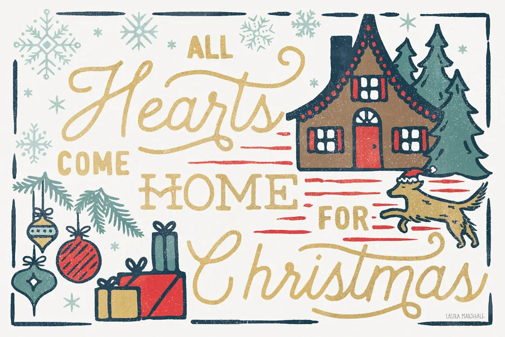 Christmas Adventures I by Laura Marshall. SKU 60093i. Archival Giclee Fine art print for wall decor.