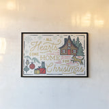 Christmas Adventures I by Laura Marshall. shown as a paper print in a black flame. Available as a archival giclee rolled canvas, fine art paper, or poster print. SKU 60093i.
