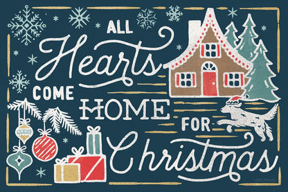 Christmas Adventures I Dark by Laura Marshall. SKU 60100i. Archival Giclee Fine art print for wall decor.