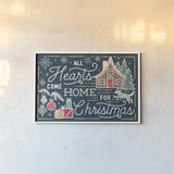 Christmas Adventures I Dark by Laura Marshall. shown as a paper print in a white frame. Available as a archival giclee rolled canvas, fine art paper, or poster print. SKU 60100i.