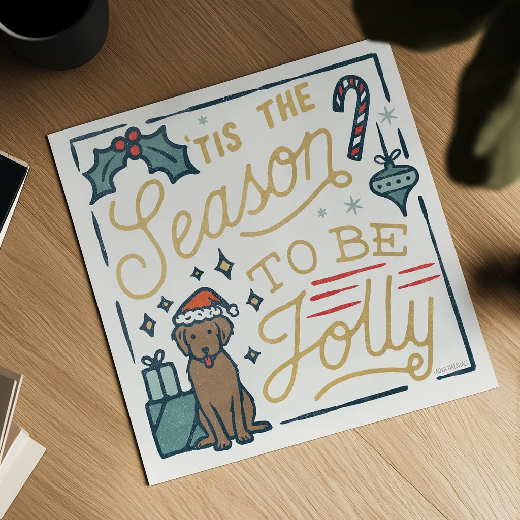 Christmas Adventures II by Laura Marshall. Shown as a detailed flat fine art print, highlighting archival giclee quality. Available as an archival giclee rolled canvas, fine art paper, or poster print. SKU 60094a.