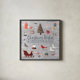 Christmas Cheer I by Laura Marshall. Shown in a sleek black glass frame for a contemporary gallery look. Available as an archival giclee rolled canvas, fine art paper, or poster print. SKU 38765a.