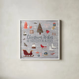 Christmas Cheer I by Laura Marshall. Shown in a crisp white glass frame for a clean and minimalist style. Available as an archival giclee rolled canvas, fine art paper, or poster print. SKU 38765a.