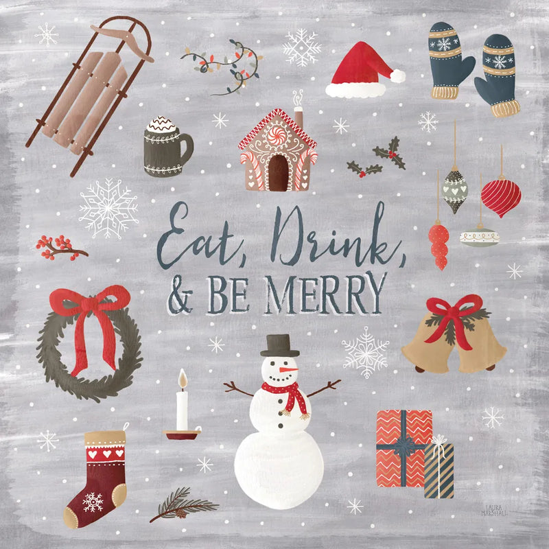 Christmas Cheer II by Laura Marshall. SKU 38766a. Archival Giclee Fine art print for wall decor.