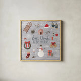 Christmas Cheer II by Laura Marshall. Shown in a natural wood glass frame for a timeless modern aesthetic. Available as an archival giclee rolled canvas, fine art paper, or poster print. SKU 38766a.