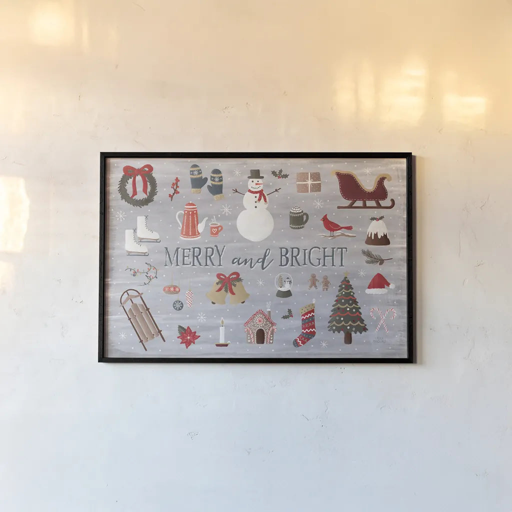 Christmas Cheer III by Laura Marshall. shown as a paper print in a black flame. Available as a archival giclee rolled canvas, fine art paper, or poster print. SKU 38767i.