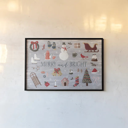 Christmas Cheer III by Laura Marshall. shown as a paper print in a black flame. Available as a archival giclee rolled canvas, fine art paper, or poster print. SKU 38767i.