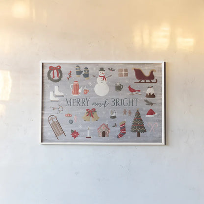 Christmas Cheer III by Laura Marshall. shown as a paper print in a white frame. Available as a archival giclee rolled canvas, fine art paper, or poster print. SKU 38767i.