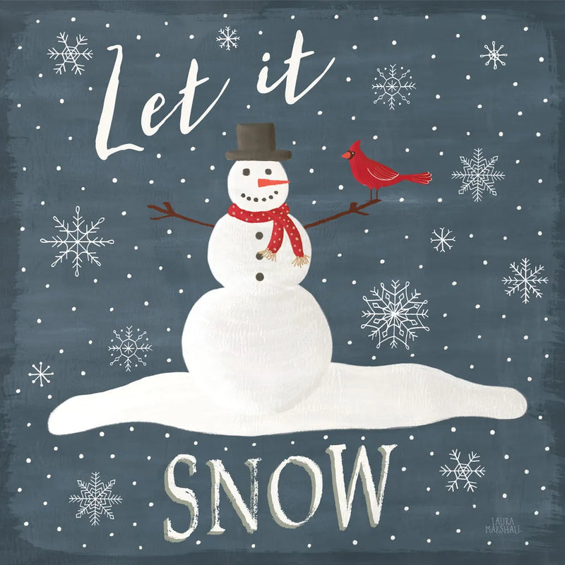 Christmas Cheer IV Let it Snow by Laura Marshall. SKU 65638a. Archival Giclee Fine art print for wall decor.