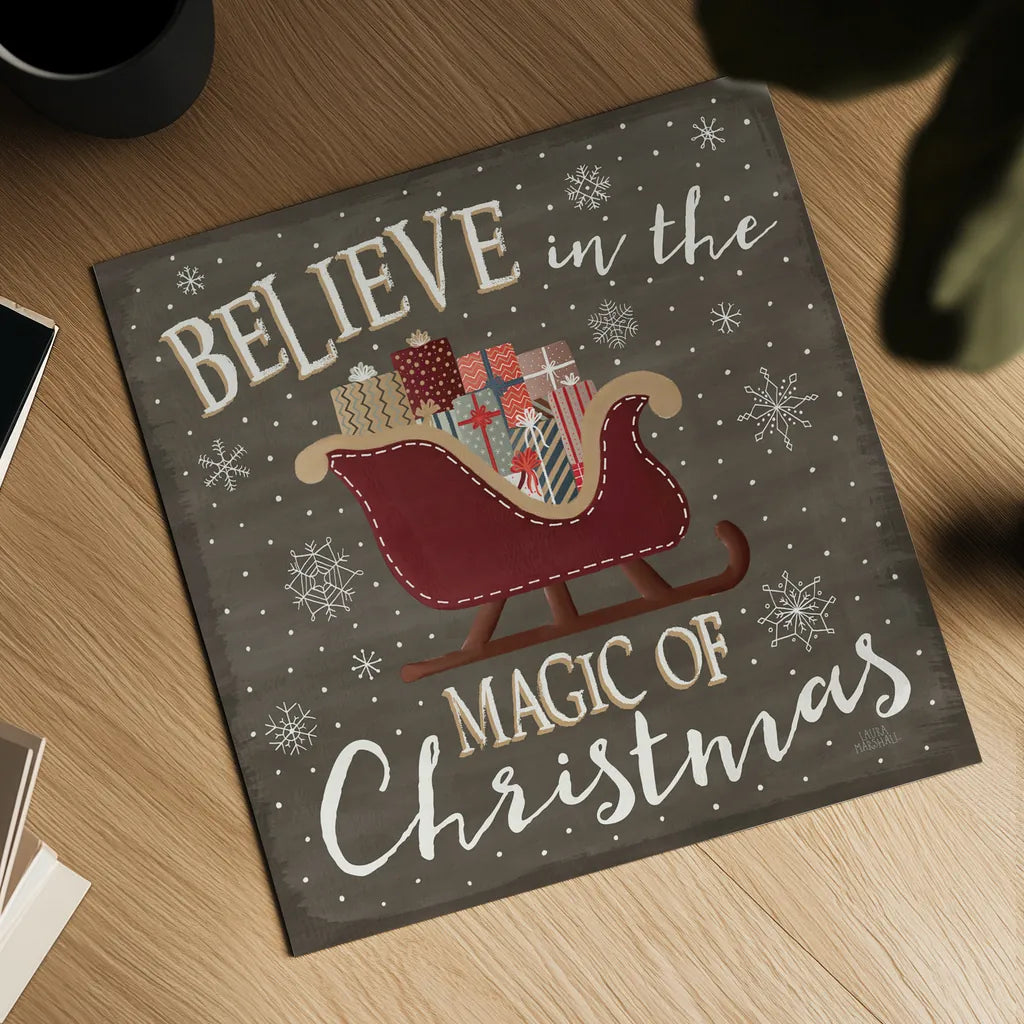 Christmas Cheer V by Laura Marshall. Shown as a detailed flat fine art print, highlighting archival giclee quality. Available as an archival giclee rolled canvas, fine art paper, or poster print. SKU 38769a.