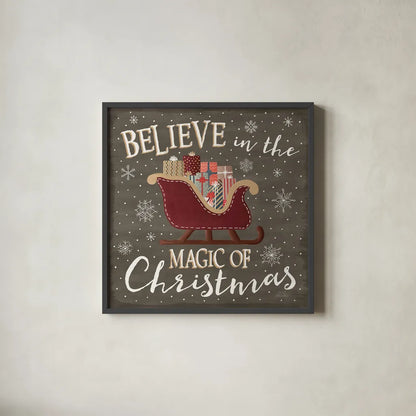 Christmas Cheer V by Laura Marshall. Shown in a sleek black glass frame for a contemporary gallery look. Available as an archival giclee rolled canvas, fine art paper, or poster print. SKU 38769a.