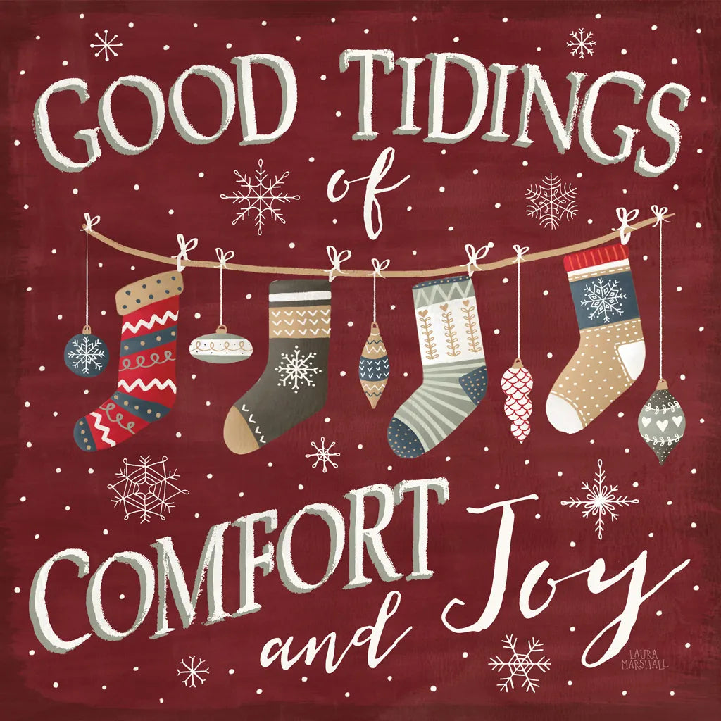 Christmas Cheer VI by Laura Marshall. SKU 38770a. Archival Giclee Fine art print for wall decor.