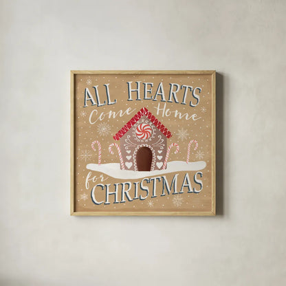 Christmas Cheer VII by Laura Marshall. Shown in a natural wood glass frame for a timeless modern aesthetic. Available as an archival giclee rolled canvas, fine art paper, or poster print. SKU 38771a.