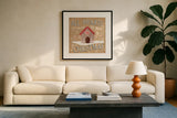 Christmas Cheer VII by Laura Marshall. Displayed in a glass frame with matte in a clean modern living room. Available as an archival giclee rolled canvas, fine art paper, or poster print. SKU 38771a.