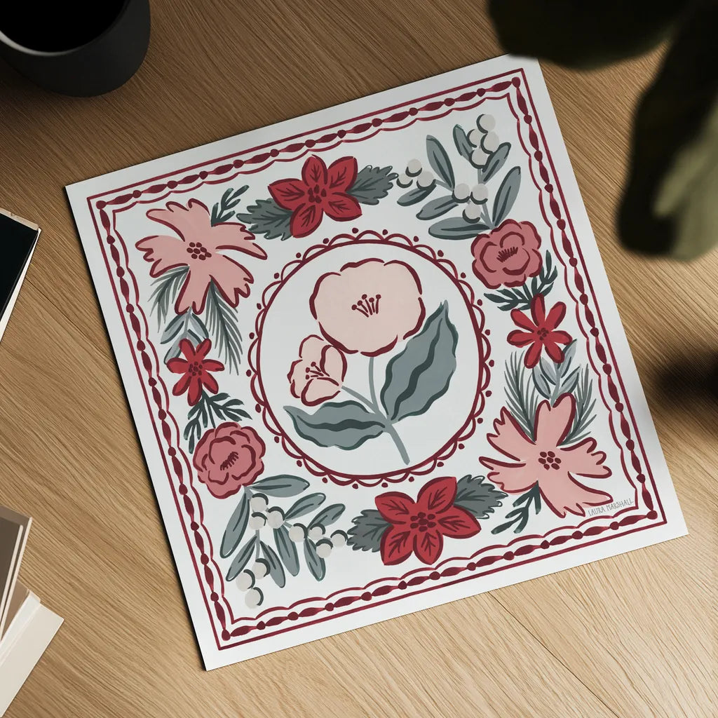 Christmas Reverie II by Laura Marshall. Shown as a detailed flat fine art print, highlighting archival giclee quality. Available as an archival giclee rolled canvas, fine art paper, or poster print. SKU 99619a.