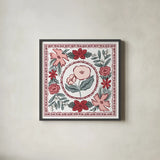 Christmas Reverie II by Laura Marshall. Shown in a sleek black glass frame for a contemporary gallery look. Available as an archival giclee rolled canvas, fine art paper, or poster print. SKU 99619a.