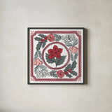 Christmas Reverie V by Laura Marshall. Shown in a sleek black glass frame for a contemporary gallery look. Available as an archival giclee rolled canvas, fine art paper, or poster print. SKU 99622a.