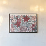 Christmas Reverie VI by Laura Marshall. shown as a paper print in a black flame. Available as a archival giclee rolled canvas, fine art paper, or poster print. SKU 99623i.