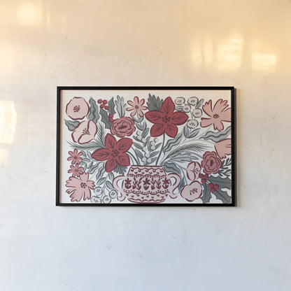 Christmas Reverie VI by Laura Marshall. shown as a paper print in a black flame. Available as a archival giclee rolled canvas, fine art paper, or poster print. SKU 99623i.