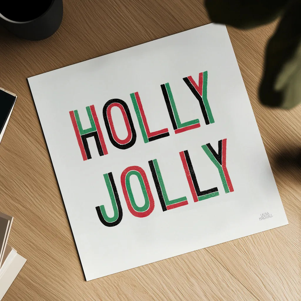 Christmas Sentiments IV Black by Laura Marshall. Shown as a detailed flat fine art print, highlighting archival giclee quality. Available as an archival giclee rolled canvas, fine art paper, or poster print. SKU 65281a.