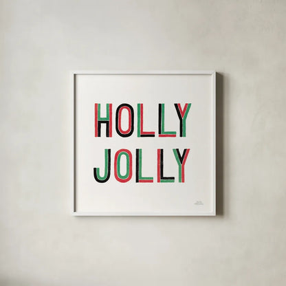 Christmas Sentiments IV Black by Laura Marshall. Shown in a crisp white glass frame for a clean and minimalist style. Available as an archival giclee rolled canvas, fine art paper, or poster print. SKU 65281a.
