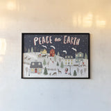 Christmas Village II by Laura Marshall. shown as a paper print in a black flame. Available as a archival giclee rolled canvas, fine art paper, or poster print. SKU 48501i.