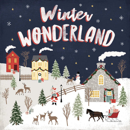 Christmas Village III by Laura Marshall. SKU 48502a. Archival Giclee Fine art print for wall decor.