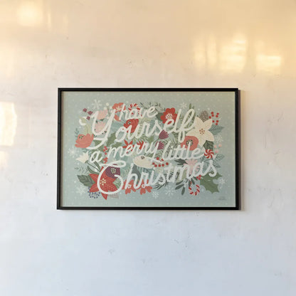 Christmas Wishes I by Laura Marshall. shown as a paper print in a black flame. Available as a archival giclee rolled canvas, fine art paper, or poster print. SKU 66383i.