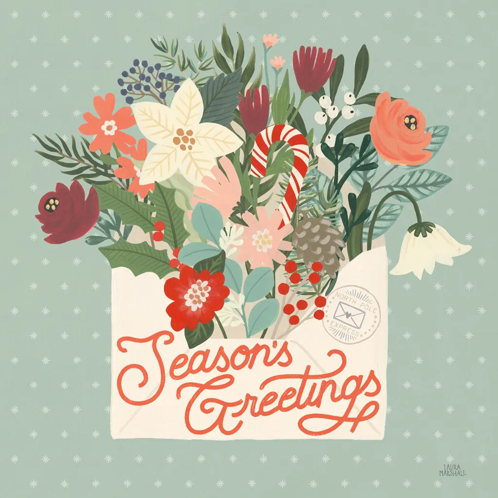 Christmas Wishes III by Laura Marshall. SKU 66385a. Archival Giclee Fine art print for wall decor.