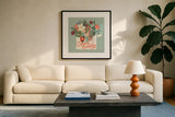 Christmas Wishes III by Laura Marshall. Displayed in a glass frame with matte in a clean modern living room. Available as an archival giclee rolled canvas, fine art paper, or poster print. SKU 66385a.