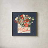 Christmas Wishes IV by Laura Marshall. Shown in a sleek black glass frame for a contemporary gallery look. Available as an archival giclee rolled canvas, fine art paper, or poster print. SKU 66386a.