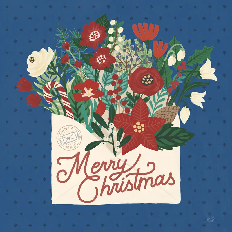Christmas Wishes IV Dark by Laura Marshall. SKU 67520a. Archival Giclee Fine art print for wall decor.